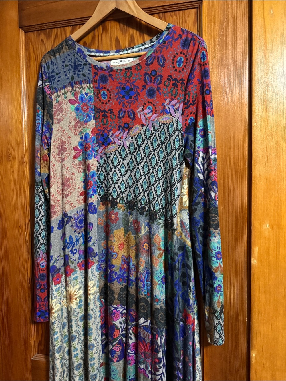 NATURAL LIFE Patchwork Floral Long Sleeve Maxi Dress in Multicolor - Picture 4 of 5